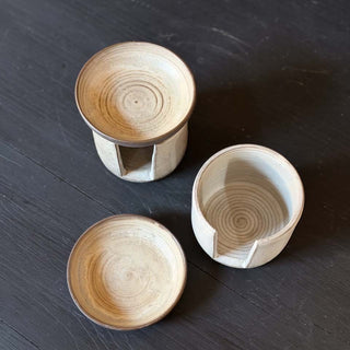 Duftlampe in Creme | black clay