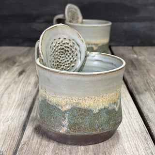 Ingwer Tasse Jade Kristall Riff | black clay