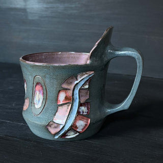 Ingwer Tasse Unikat  #3/2 "Winterblume" | black clay