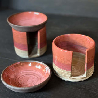 Duftlampe in dirty pink | black clay