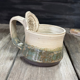 Ingwer Tasse Creme Kristall Riff | black clay