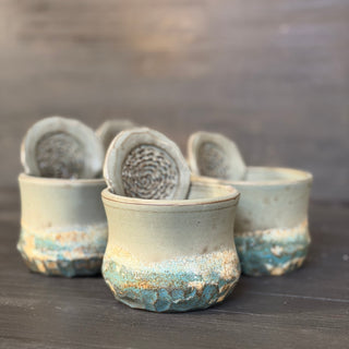 Ingwer Becher Jade Kristall Riff | black clay