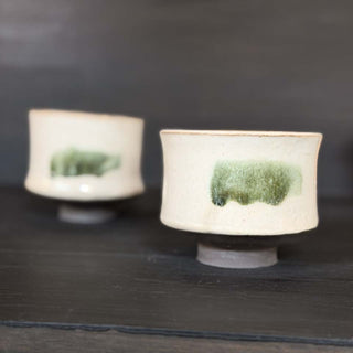 Matcha Schale Morgennebel mit grünem Akzent