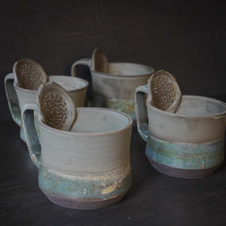 Ingwer Tasse Jade Kristall Riff | black clay