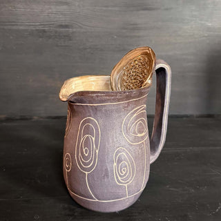 Ingwer Karaffe Unikat 0,7 Liter | black clay