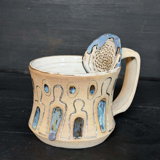 Ingwer Tasse Unikat  #3/1 "Human Tide" | black clay