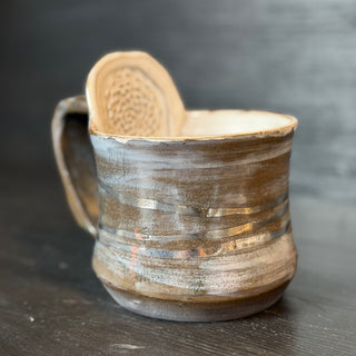 Ingwer Tasse Crack and Line & Platinum Veredelung | black clay