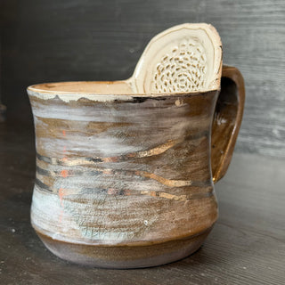Ingwer Tasse Crack and Line & Platinum Veredelung | black clay