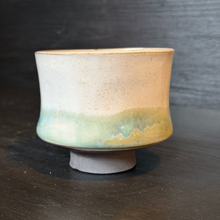 Matcha Schale Morgennebel mit effektreichem Türkis
