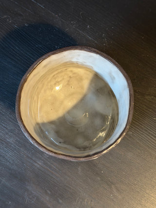 Große Matcha Schale schwarz weiss mit Echtgold Veredelung