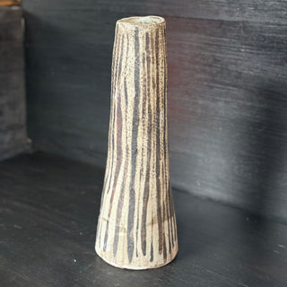 Große schmale Vase in Jade Gold