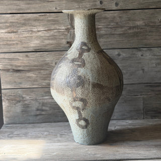 Große Vase in Jade Gold