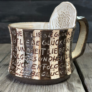 Ingwer Tasse Unikat  #6/1 "Mantra" | black clay