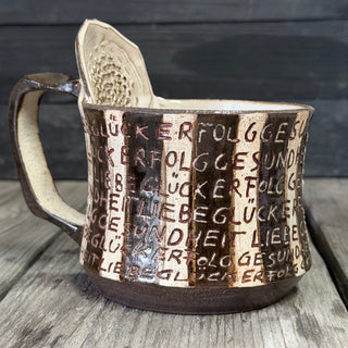 Ingwer Tasse Unikat  #6/1 "Mantra" | black clay
